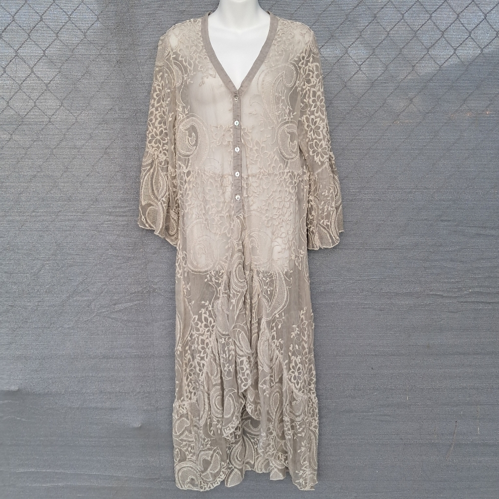 Gretty Zueger Silk Majestic Embroidered Silk Tunic Women's Medium
